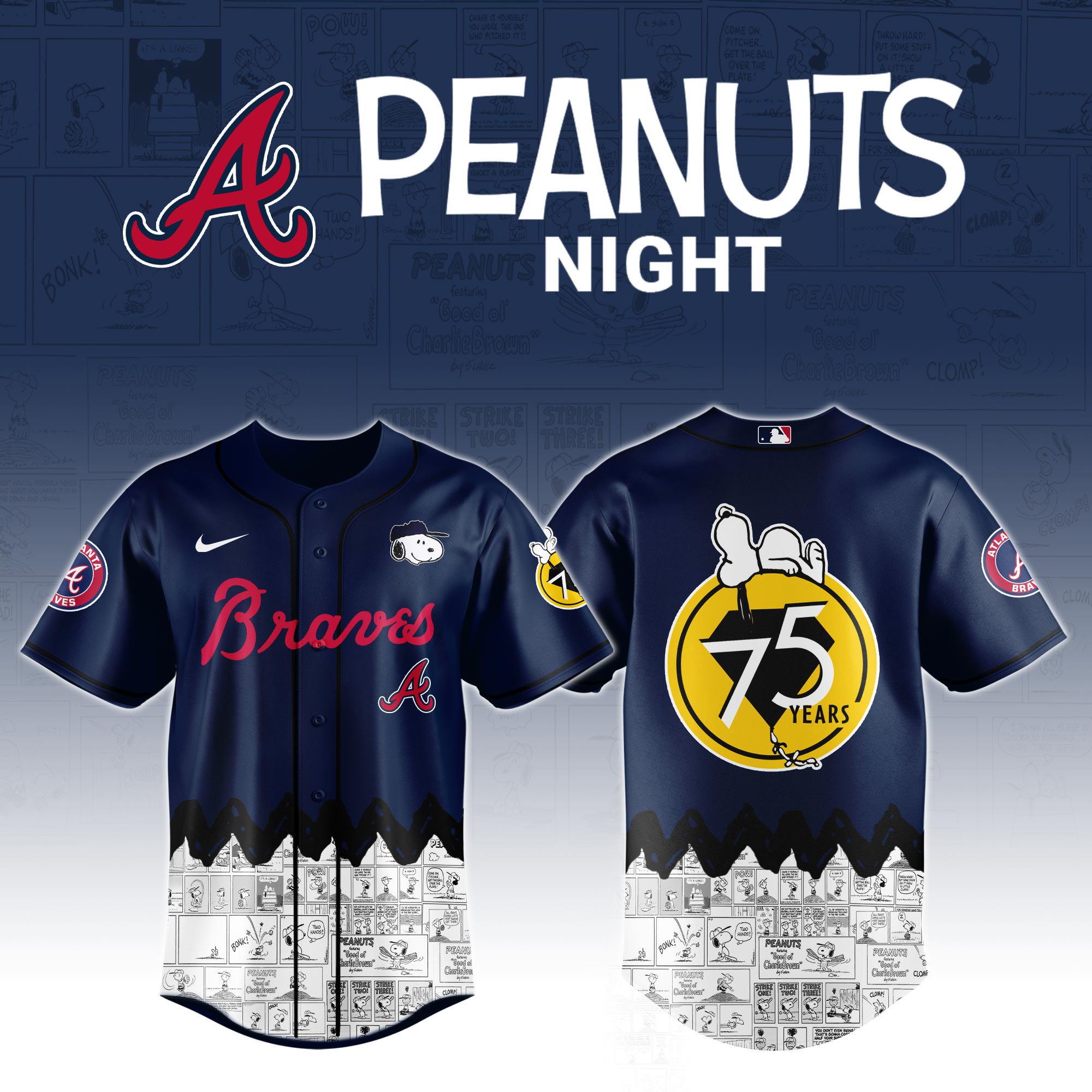 Atlanta Braves X Peanuts Night Jersey 2025