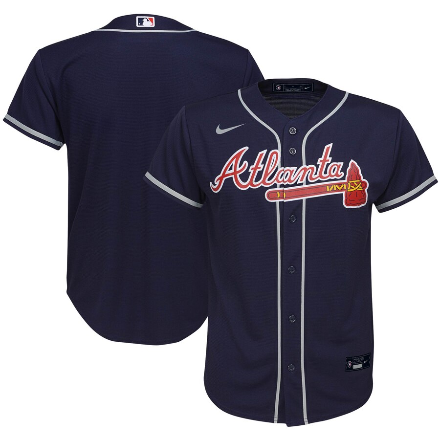 Atlanta Braves Youth Alternate 2020 Replica Team Baseball Jersey - Navy