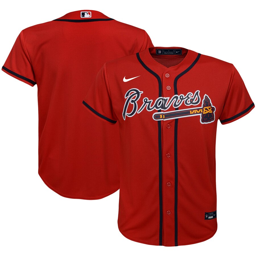 Atlanta Braves Youth Alternate 2020 Replica Team Baseball Jersey - Red