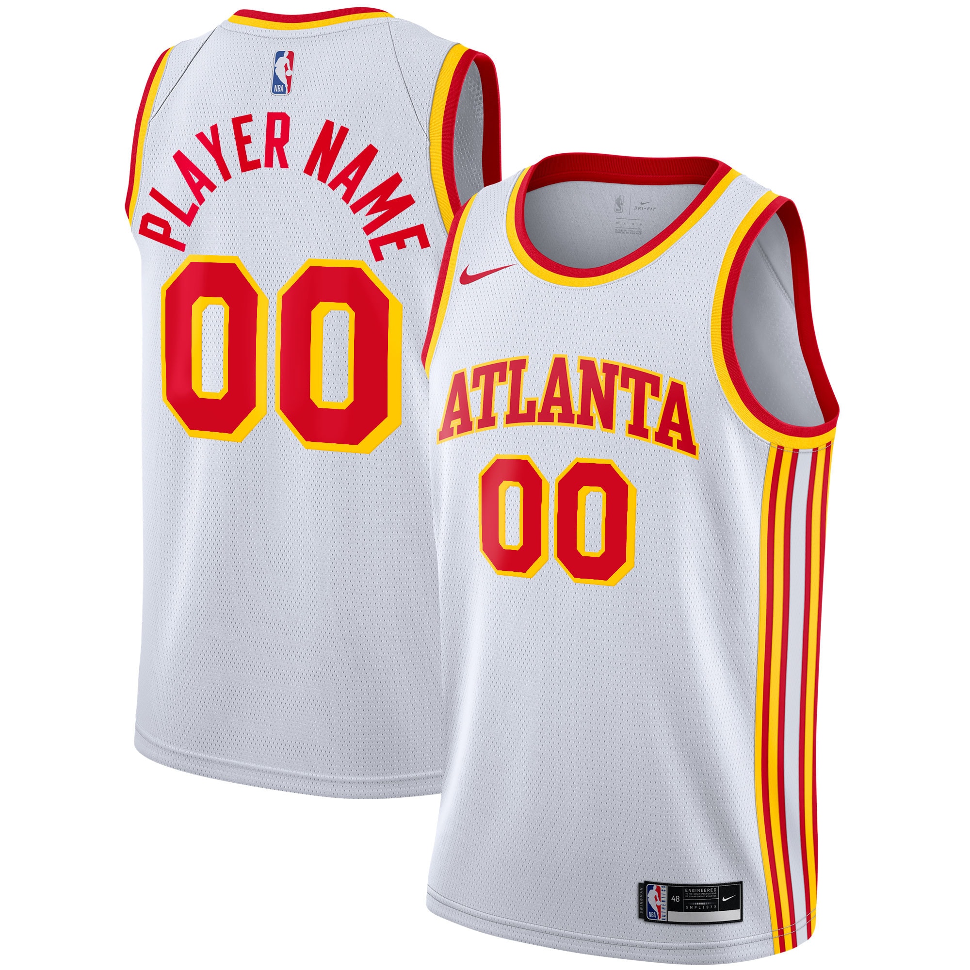 Atlanta Hawks 2020/21 Swingman Custom Basketball Jersey - Association Edition - White