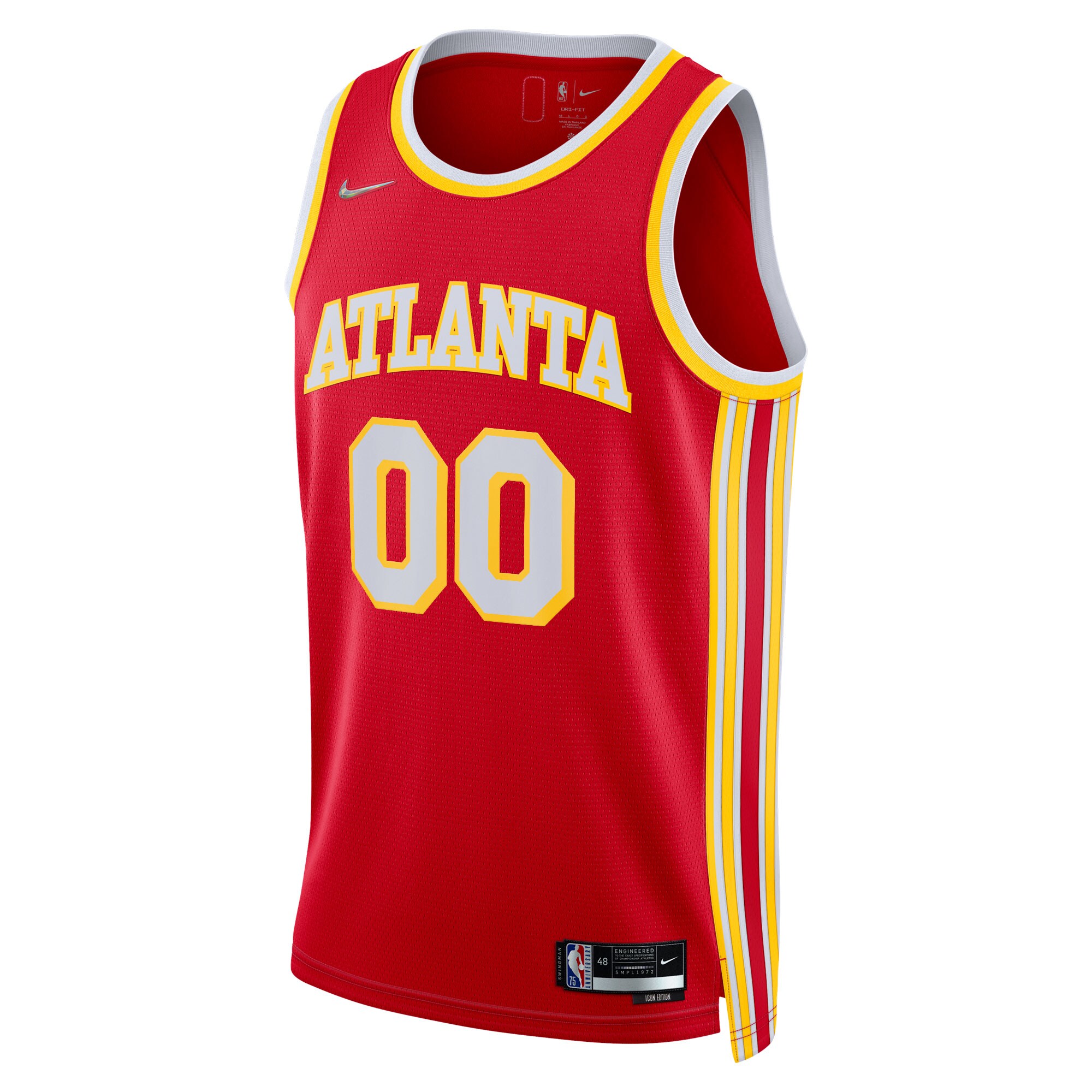 Alternative view of Atlanta Hawks 2021/22 Diamond Swingman Custom Basketball Jersey - Icon Edition - Red