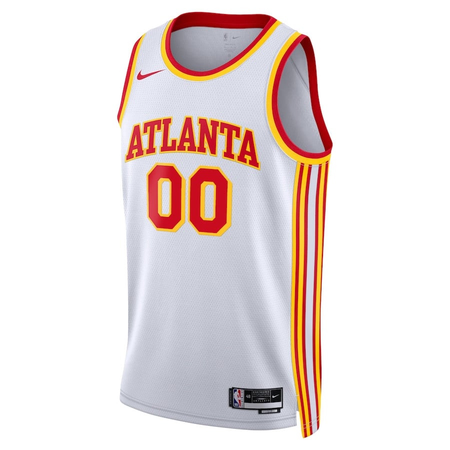 Alternative view of Atlanta Hawks 2023/24 Association Swingman Custom Men Basketball Jersey - White - JS266 