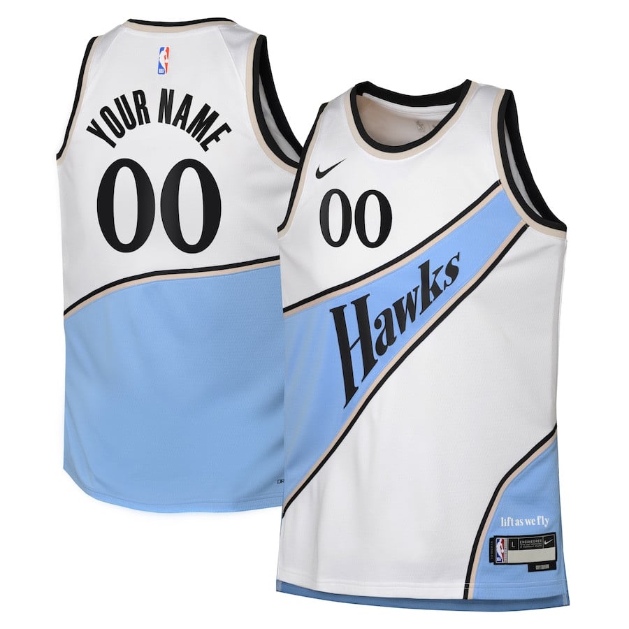 Atlanta Hawks 2024/25 Swingman Custom YOUTH Jersey - City Edition - White - JS311 
