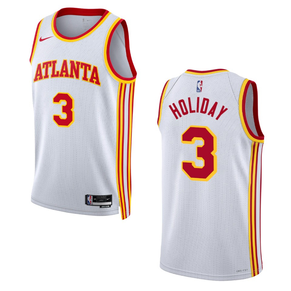 Atlanta Hawks Aaron Holiday 2022-23 Association Edition White Swingman Jersey