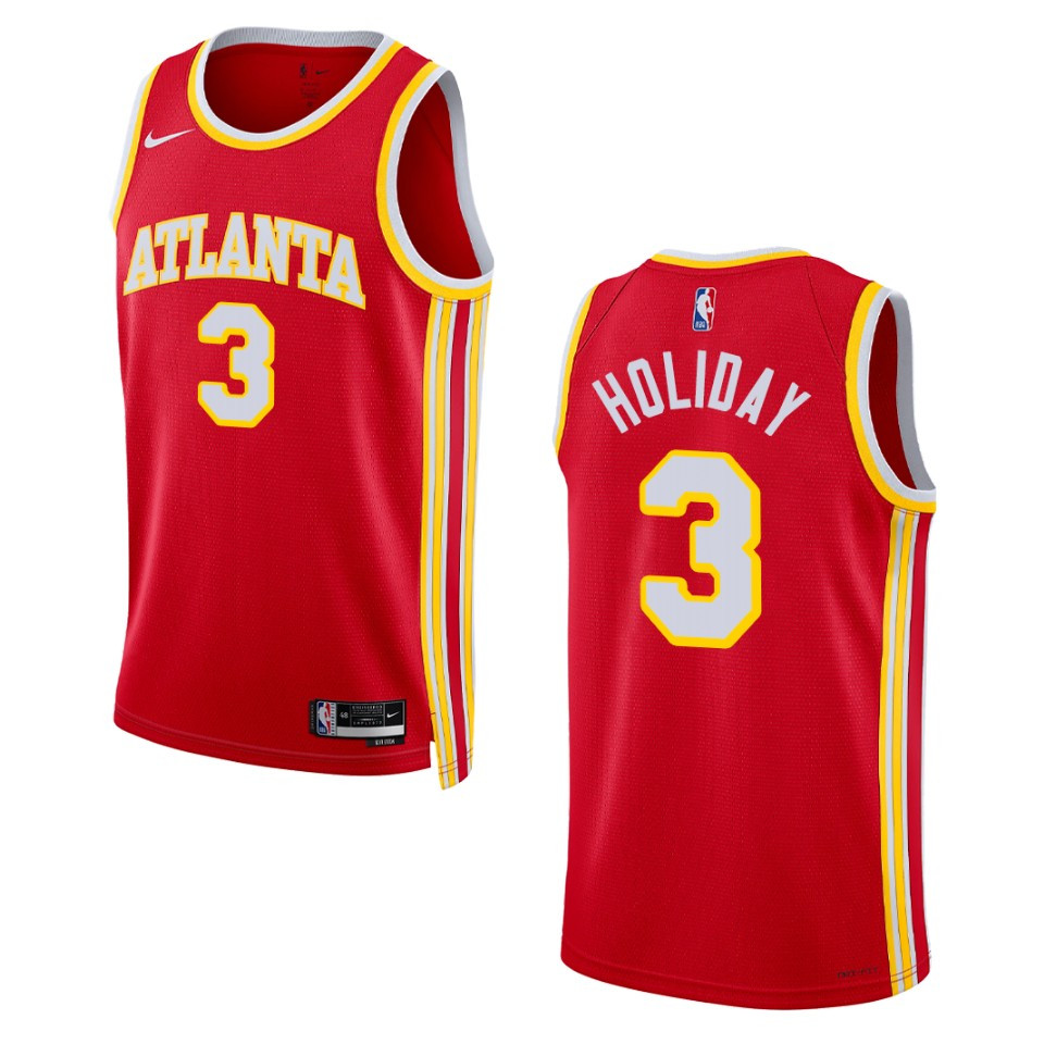 Atlanta Hawks Aaron Holiday 2022-23 Icon Edition Red Swingman Jersey