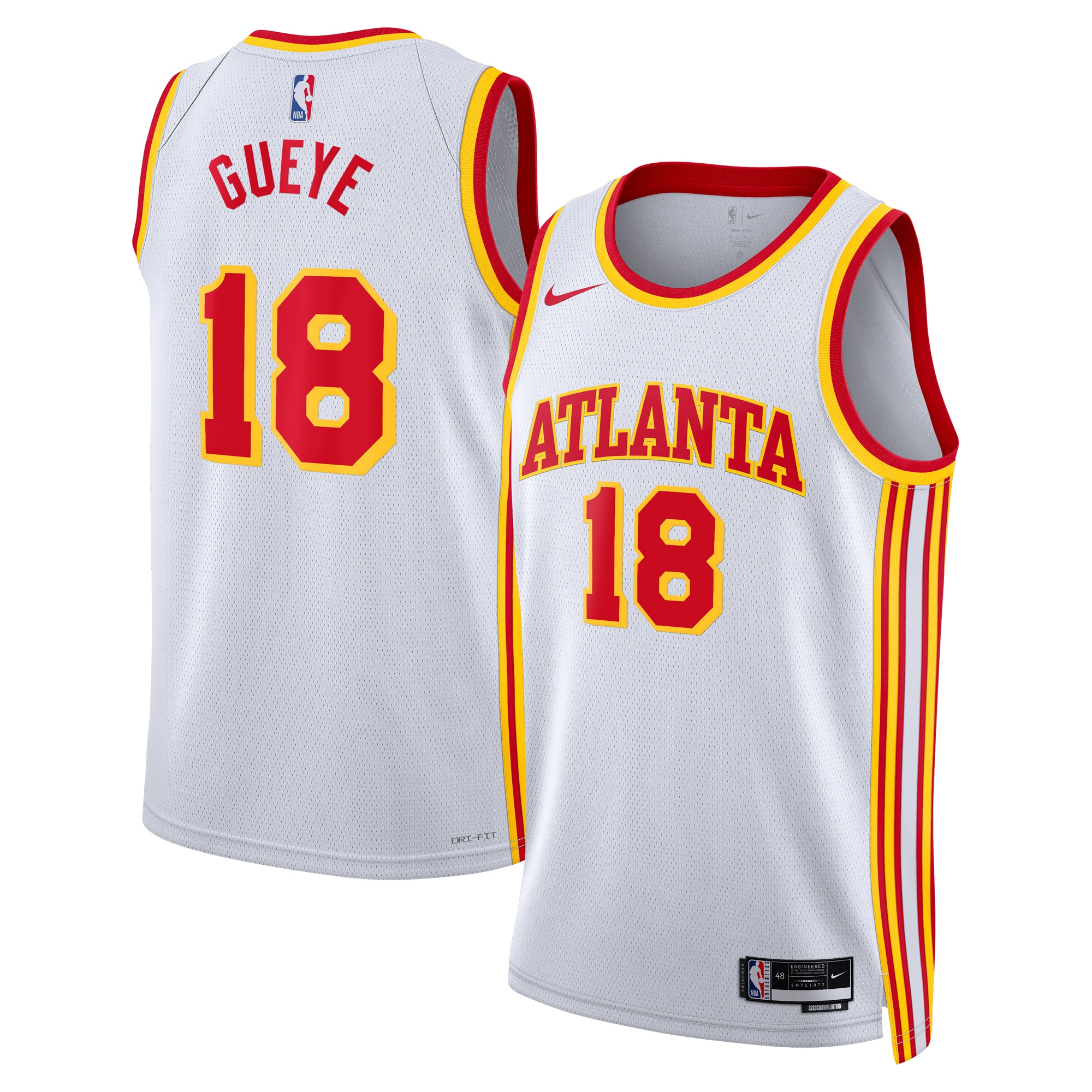 Atlanta Hawks Association Edition Swingman Jersey - White - Mouhamed Gueye - Unisex - JS662 