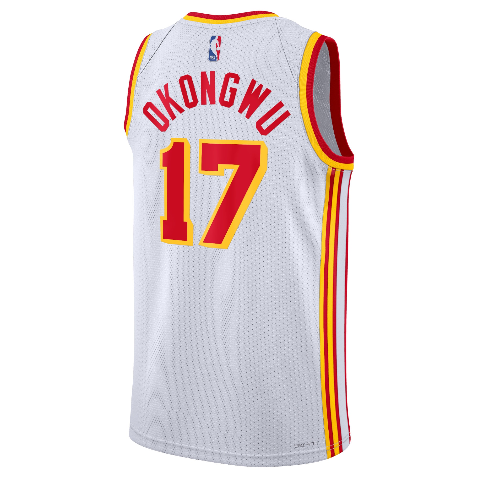 Alternative view of Atlanta Hawks Association Edition Swingman Jersey - White - Onyeka Okongwu - Unisex - JS800 