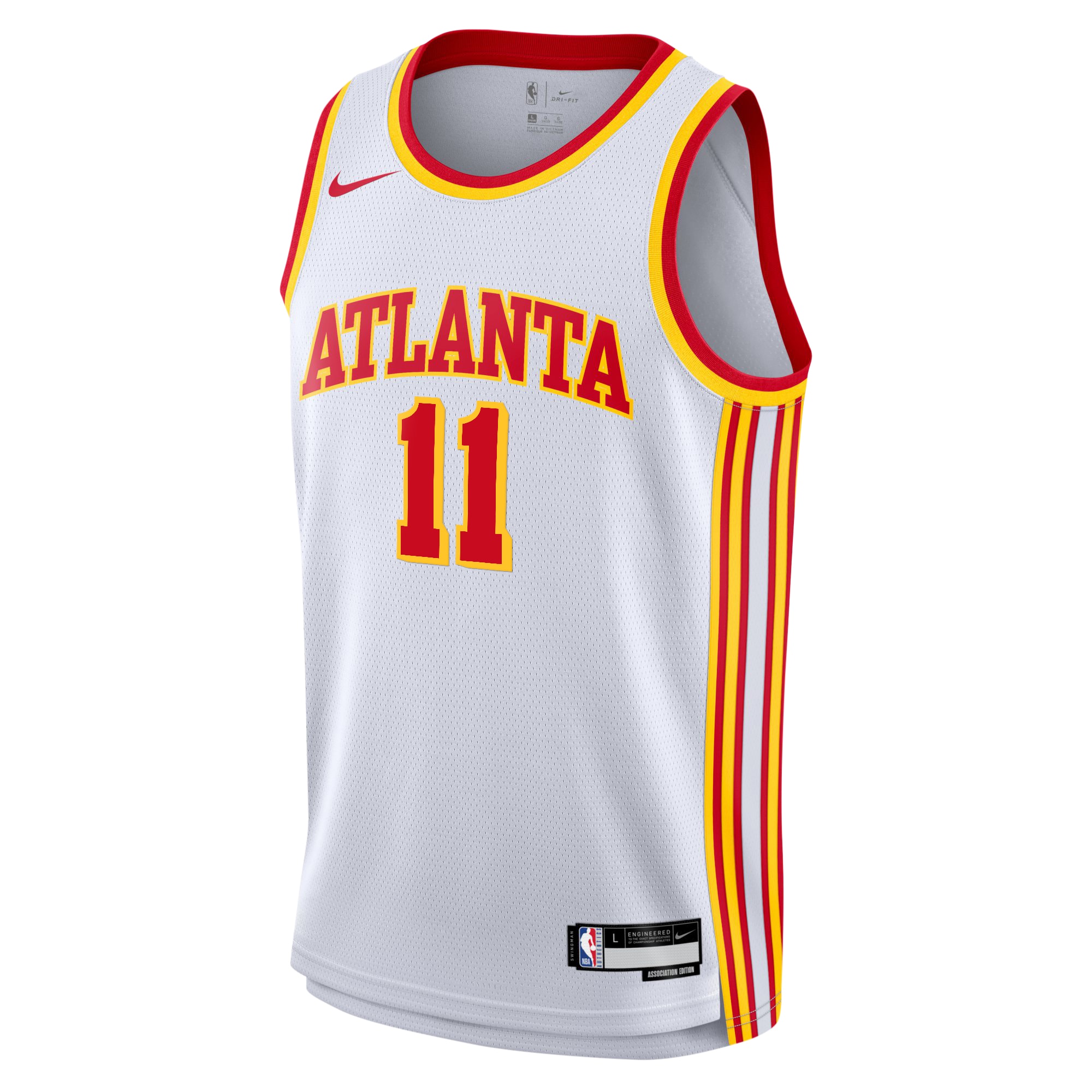 Alternative view of Atlanta Hawks Association Swingman Jersey - White - Trae Young - Youth - JS936 
