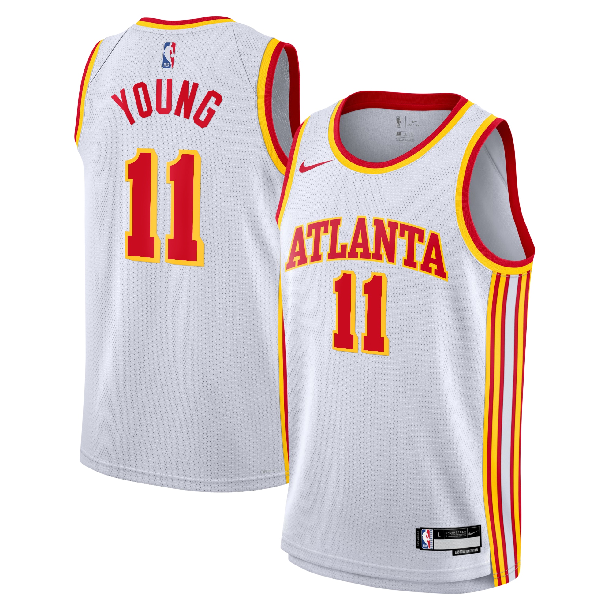 Atlanta Hawks Association Swingman Jersey - White - Trae Young - Youth - JS936 