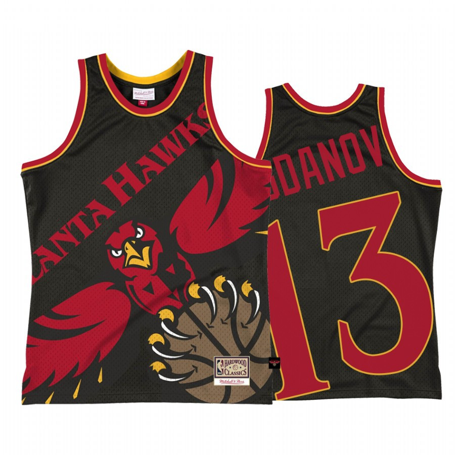 Atlanta Hawks Bogdan Bogdanovic 13 Black Big Face 2.0 Jersey - JS410 