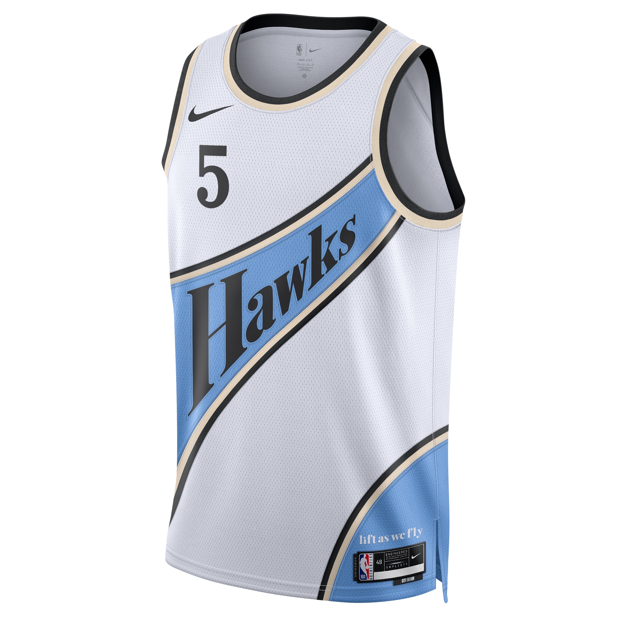 Alternative view of Atlanta Hawks City Edition Swingman Basketball Jersey 2024 - White - Dyson Daniels - Unisex - JS186 