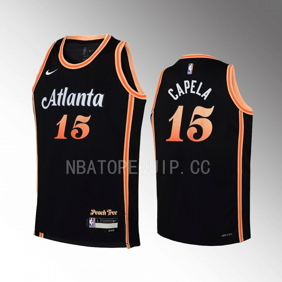 Atlanta Hawks Clint Capela 15 City Edition Black Youth Basketball Jersey Swingman - JS350 