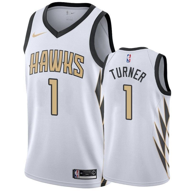 Atlanta Hawks Evan Turner 1 City Men's Basketball Jersey - JS561 