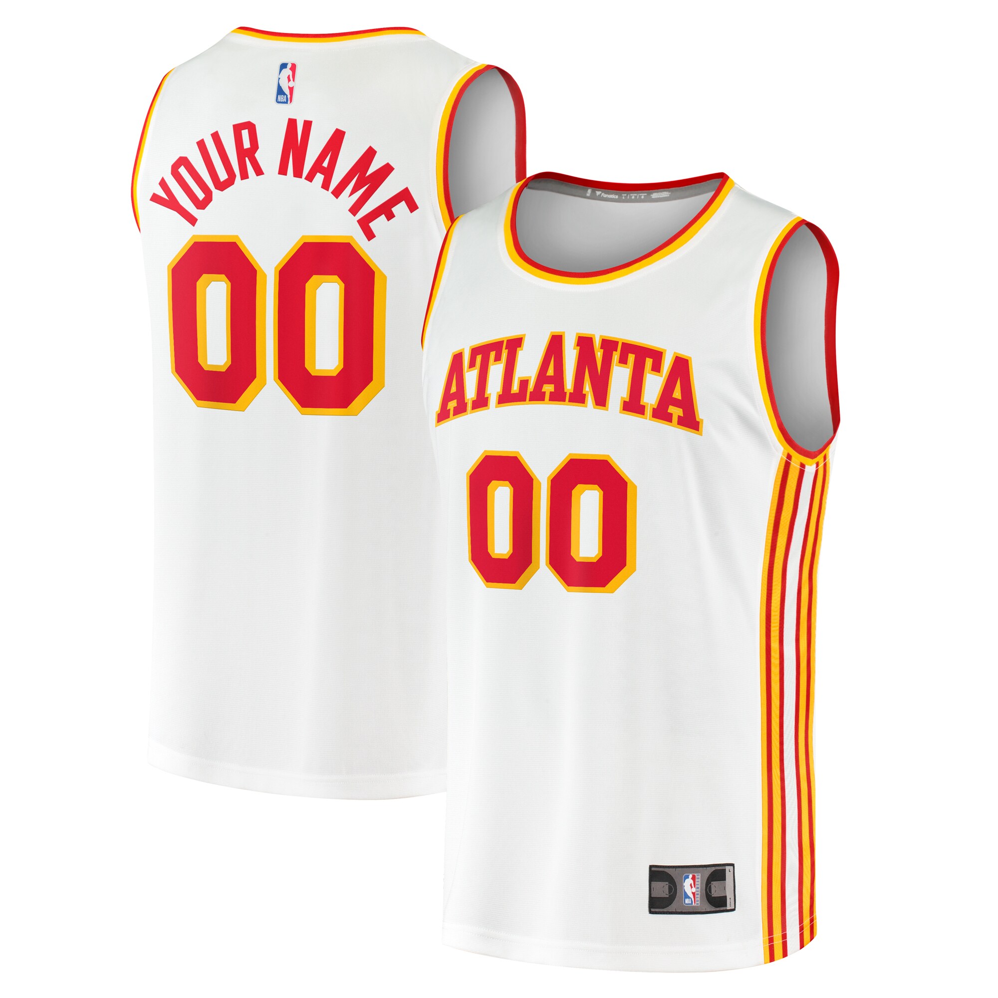 Atlanta Hawks Fanatics Fast Break Custom Replica Basketball Jersey - Association Edition - White