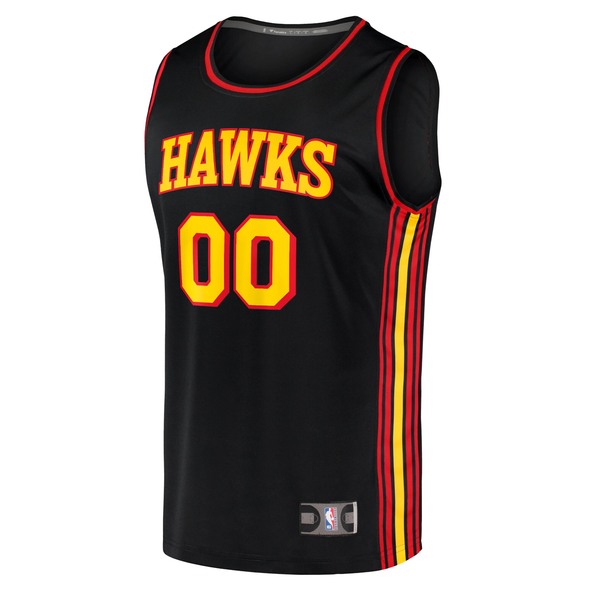 Alternative view of Atlanta Hawks Fanatics Fast Break Replica Custom Basketball Jersey Black - Statement Edition