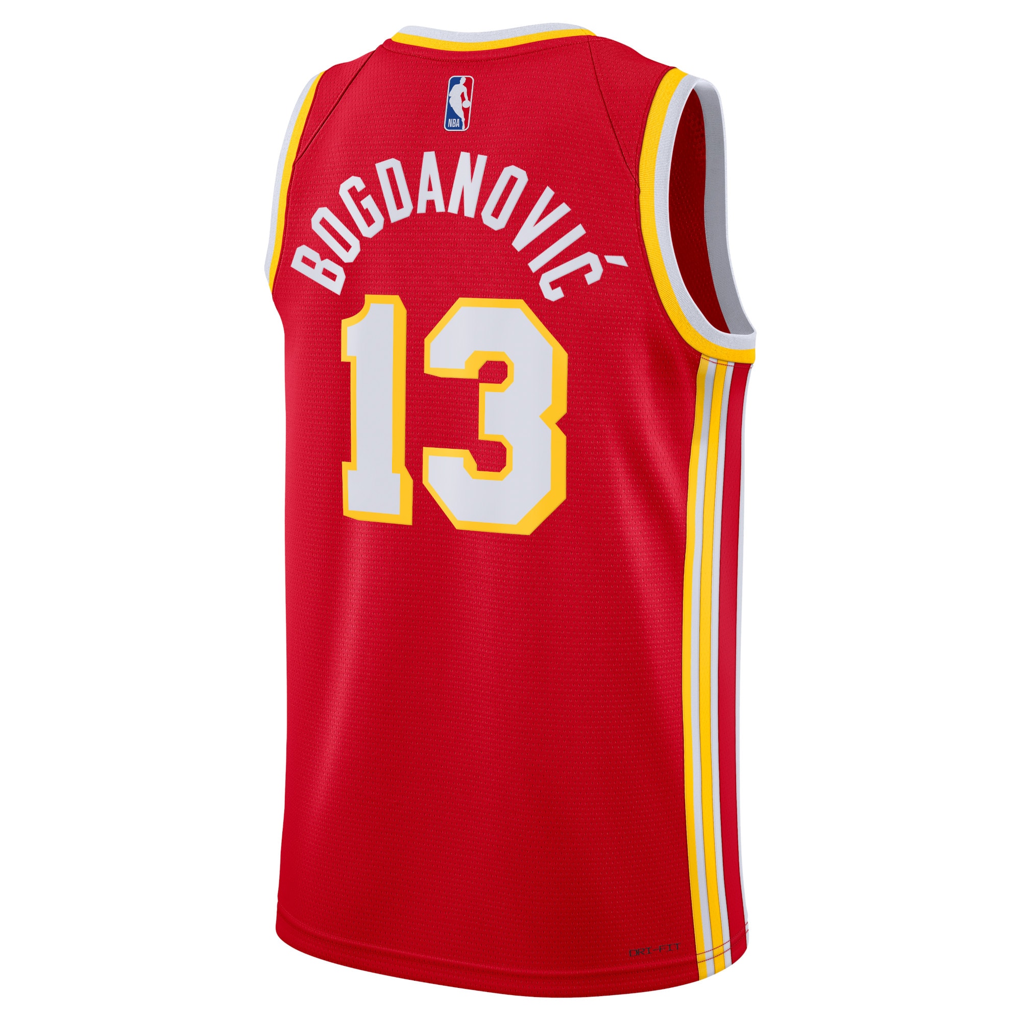 Alternative view of Atlanta Hawks Icon Edition Swingman Basketball Jersey - Red - Bogdan Bogdanović - Unisex - JS158 