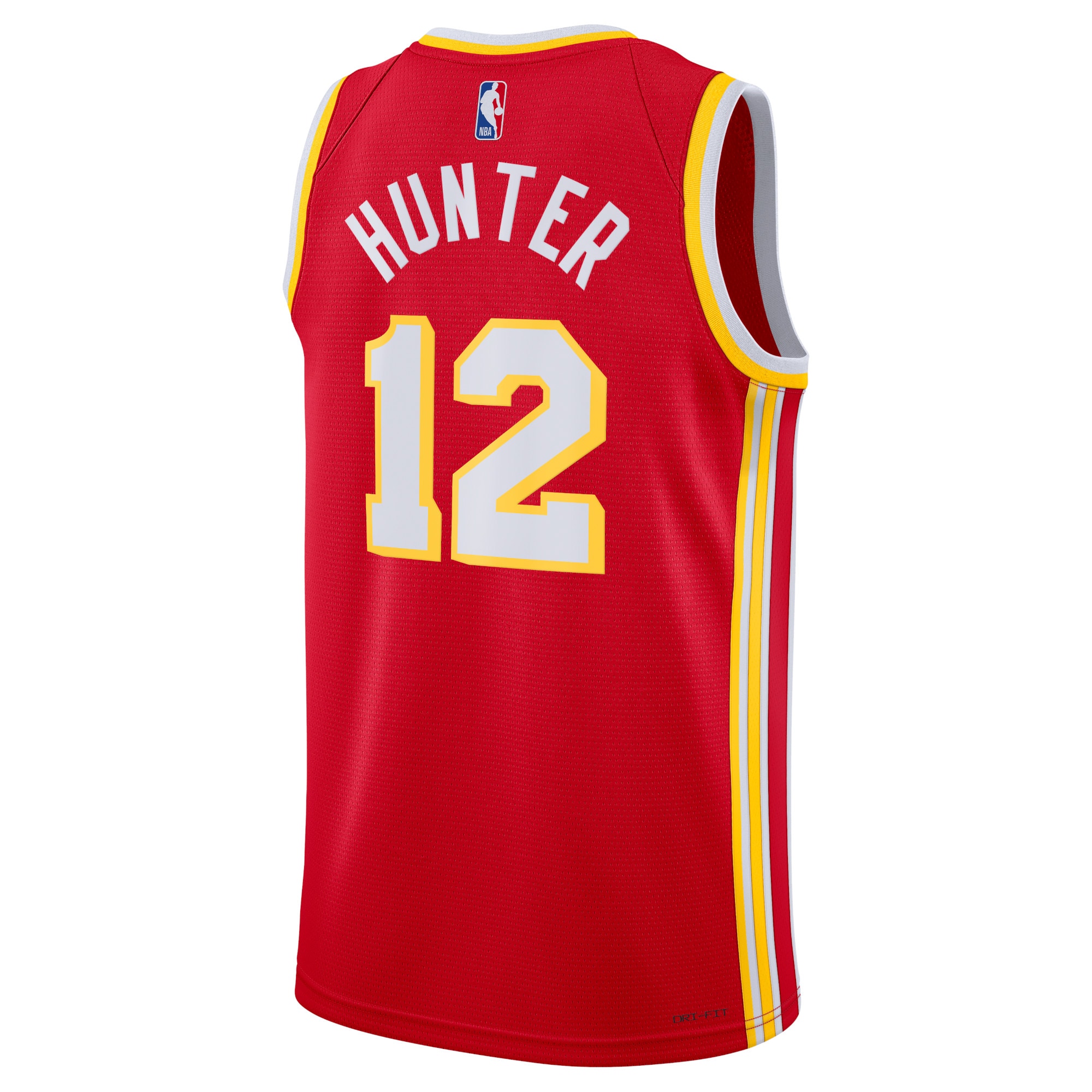 Alternative view of Atlanta Hawks Icon Edition Swingman Basketball Jersey - Red - De'Andre Hunter - Unisex - JS665 