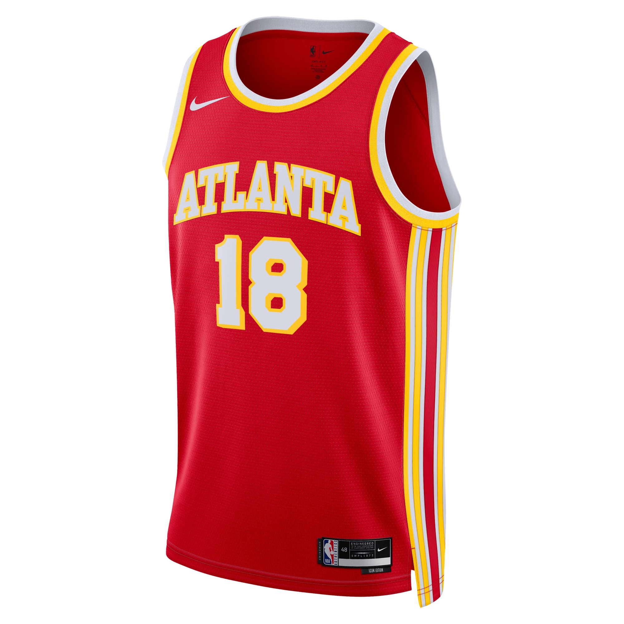 Alternative view of Atlanta Hawks Icon Edition Swingman Basketball Jersey - Red - Mouhamed Gueye - Unisex - JS230 