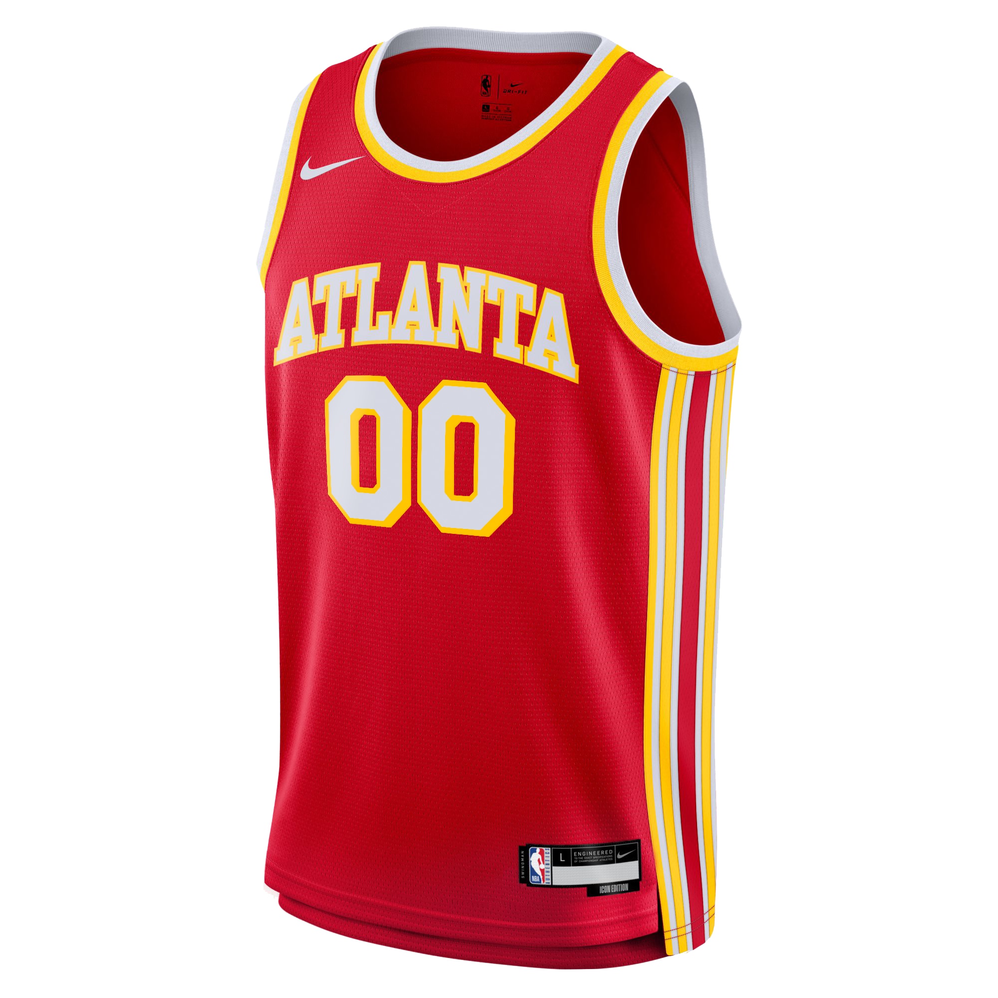 Alternative view of Atlanta Hawks Icon Swingman Basketball Jersey - Custom - Youth - JS822 