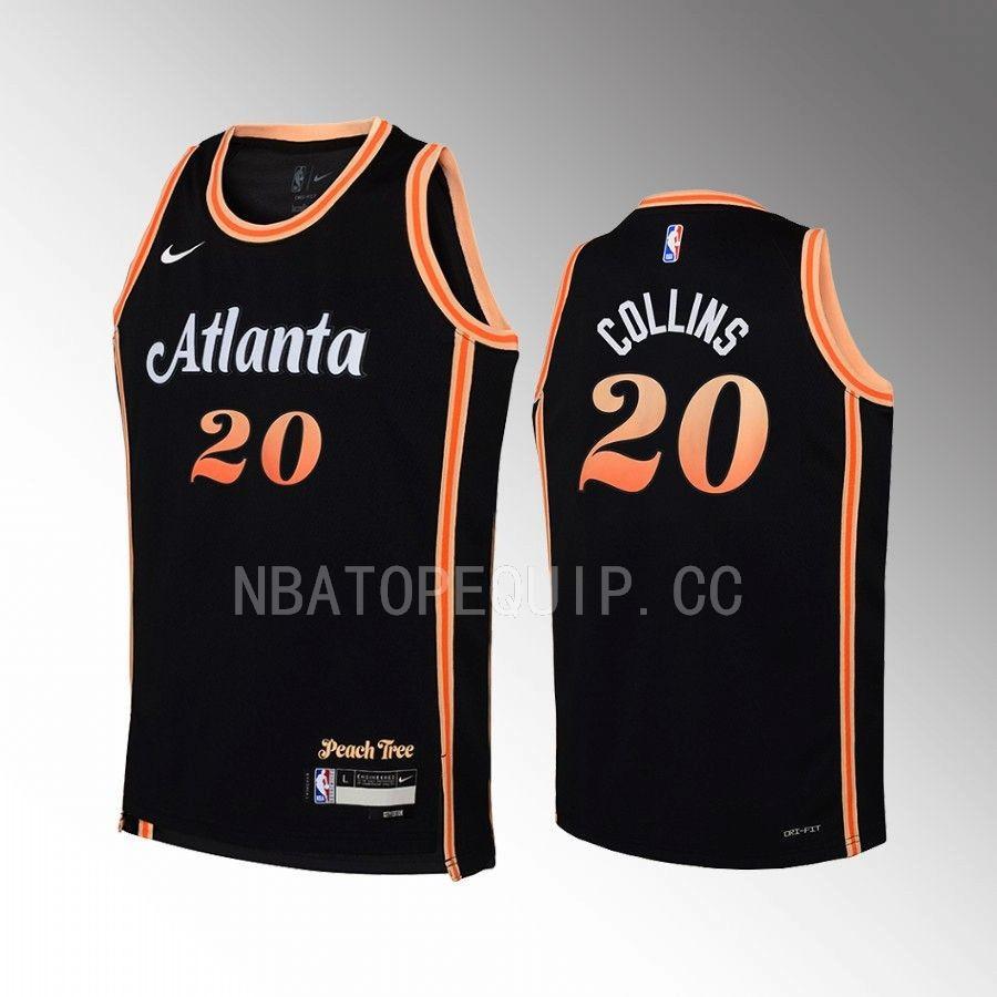 Atlanta Hawks John Collins 20 City Edition Black Youth Basketball Jersey Swingman - JS791 