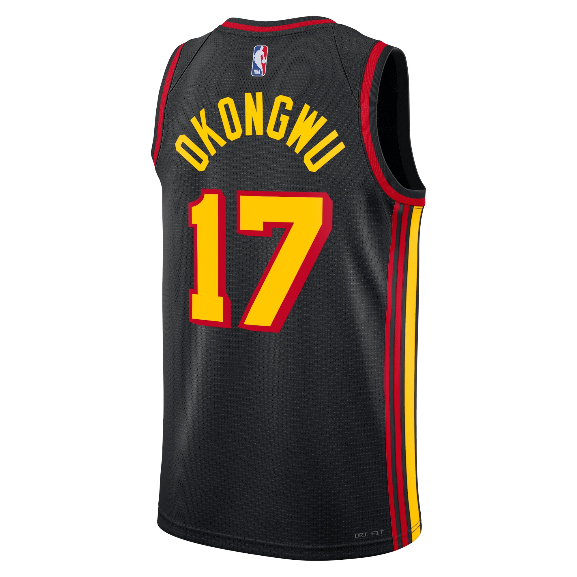 Alternative view of Atlanta Hawks Jordan Statement Edition Swingman Basketball Jersey - Black - Onyeka Okongwu - Unisex - JS571 