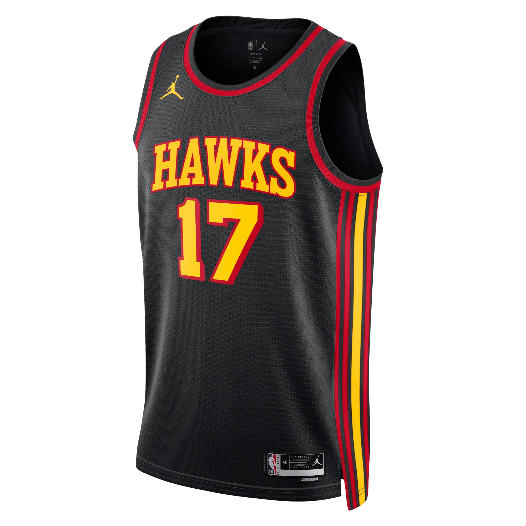 Atlanta Hawks Jordan Statement Edition Swingman Basketball Jersey - Black - Onyeka Okongwu - Unisex - JS571 