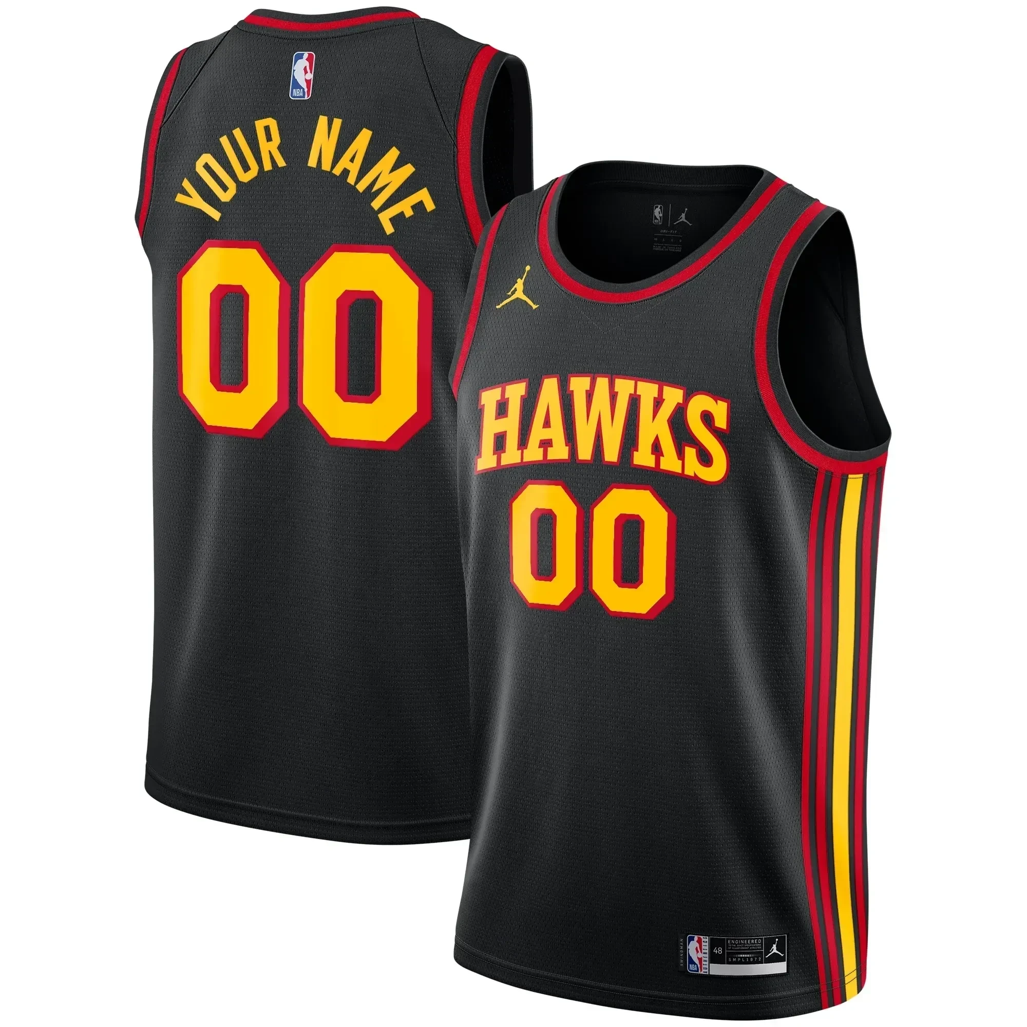 Atlanta Hawks Swingman Custom Basketball Jersey - Statement Edition - Black - JS166 