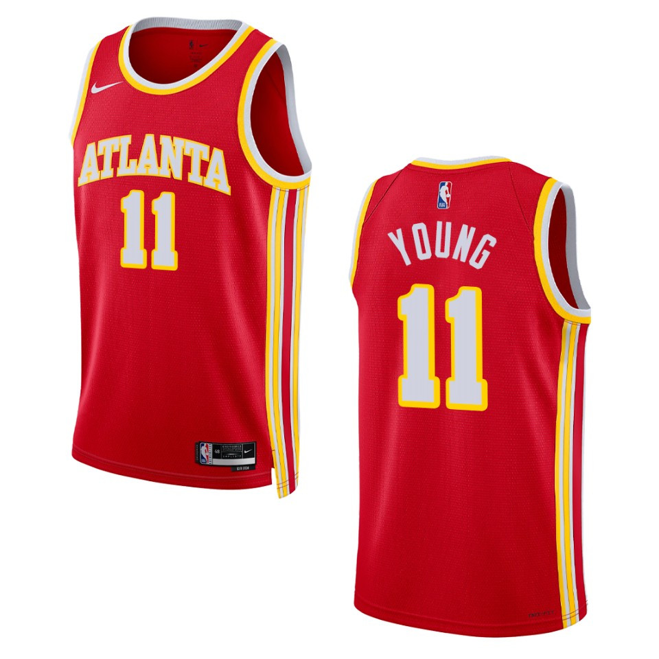 Atlanta Hawks Trae Young 2022-23 Icon Edition Red Swingman Basketball Jersey
