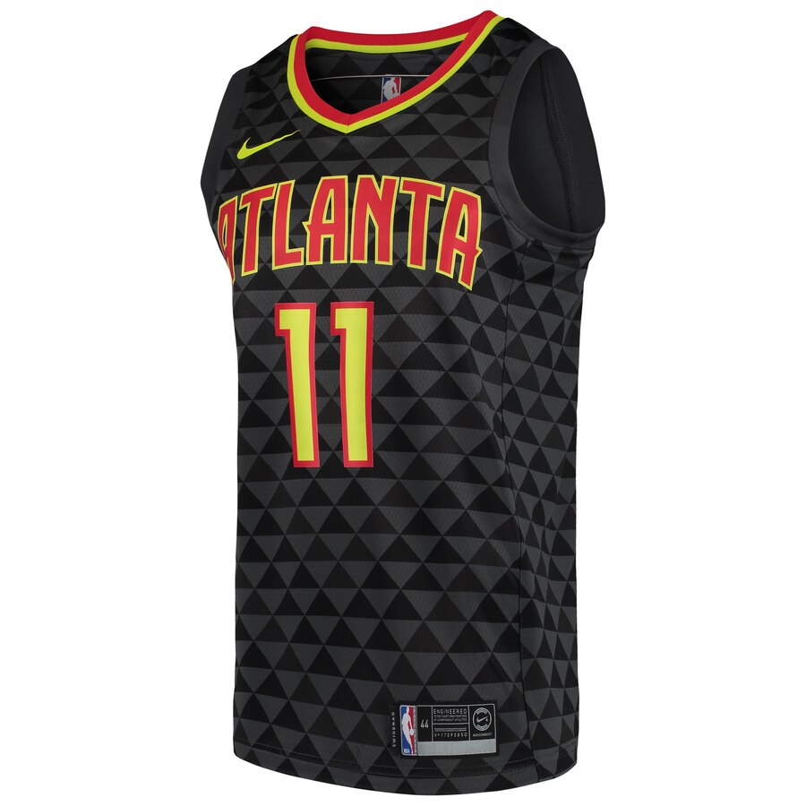 Alternative view of Atlanta Hawks Trae Young Men's Swingman Basketball Jersey - Black