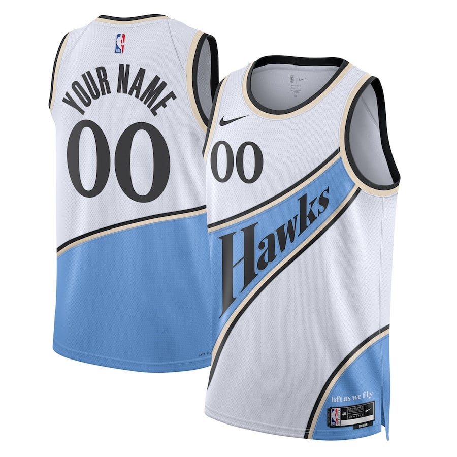 Atlanta Hawks Unisex 2024/25 Custom Swingman Basketball Jersey - City Edition - White - JS276 