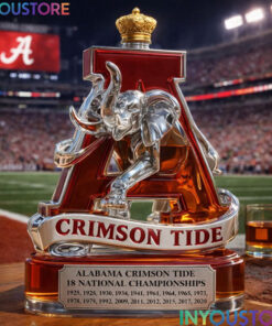 Alabama Crimson Tide Trophy 18 National Championships Whisky Bottle