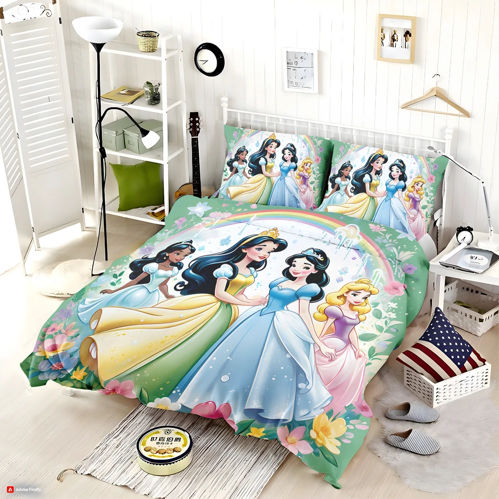 Alternative view of Aurora Snow White & Cinderella Bedding Set - Custom Bedding Set