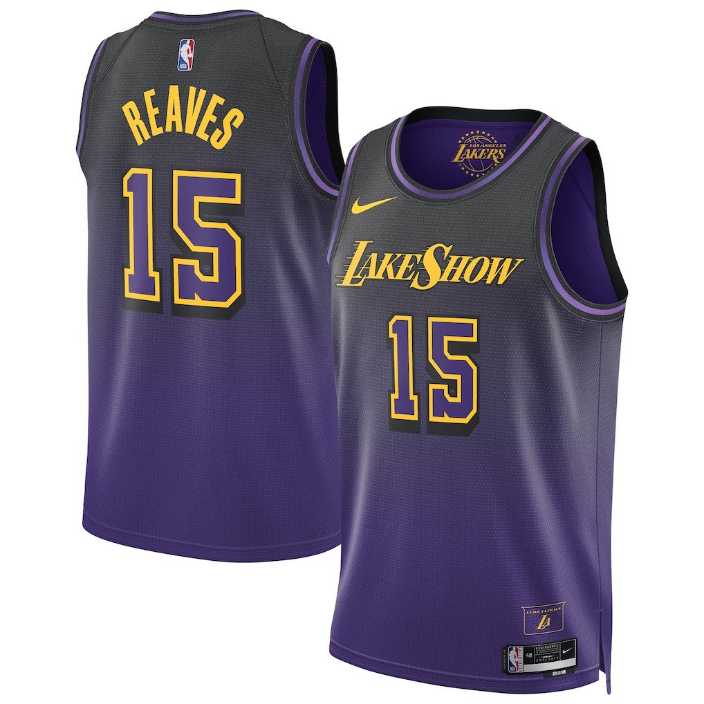 Austin Reaves 15 Los Angeles Lakers Unisex 2024/25 Swingman Player Basketball Jersey - City Edition - Purple - JS120 