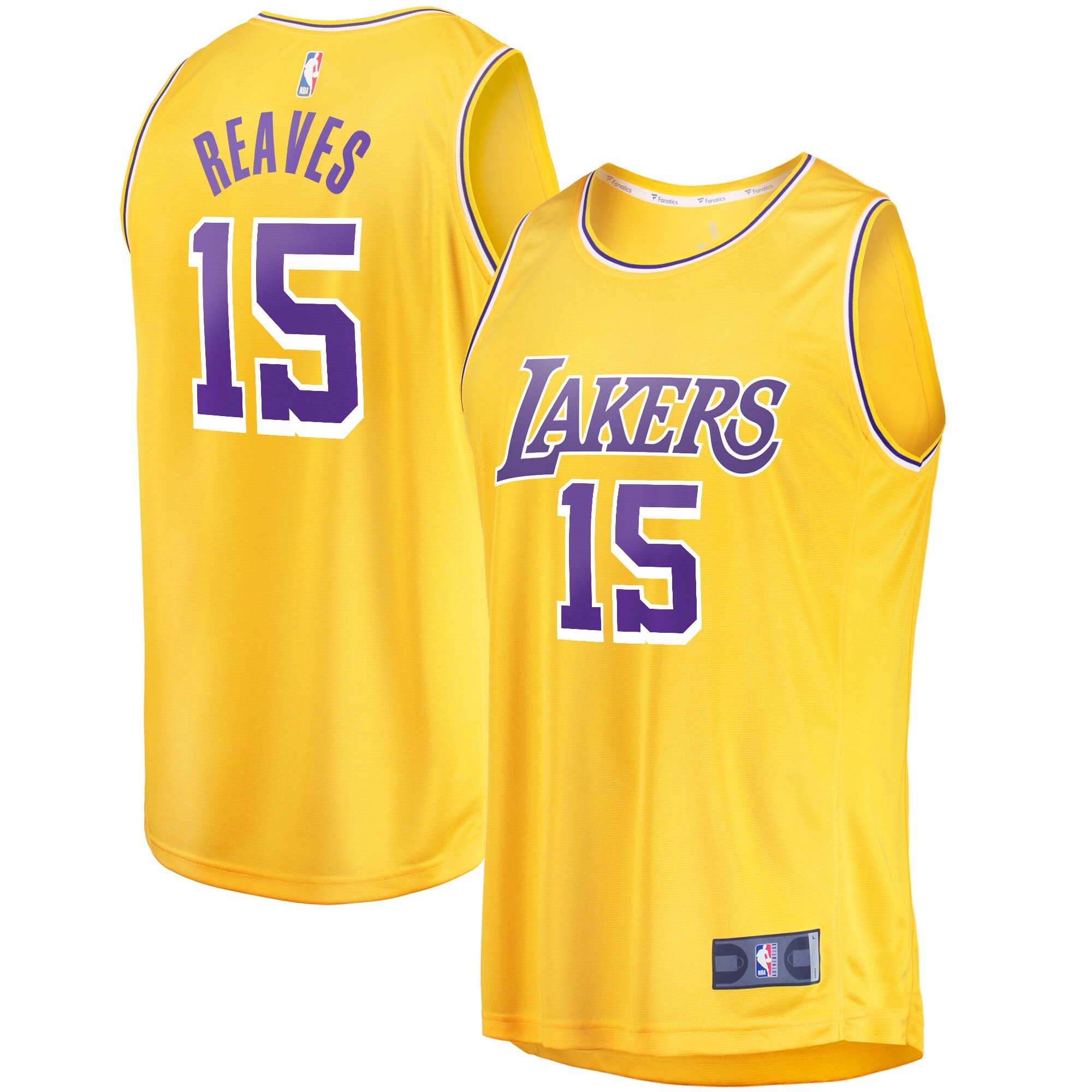 Austin Reaves Los Angeles Lakers Fanatics Fast Break Player Basketball Jersey - Icon Edition - Gold