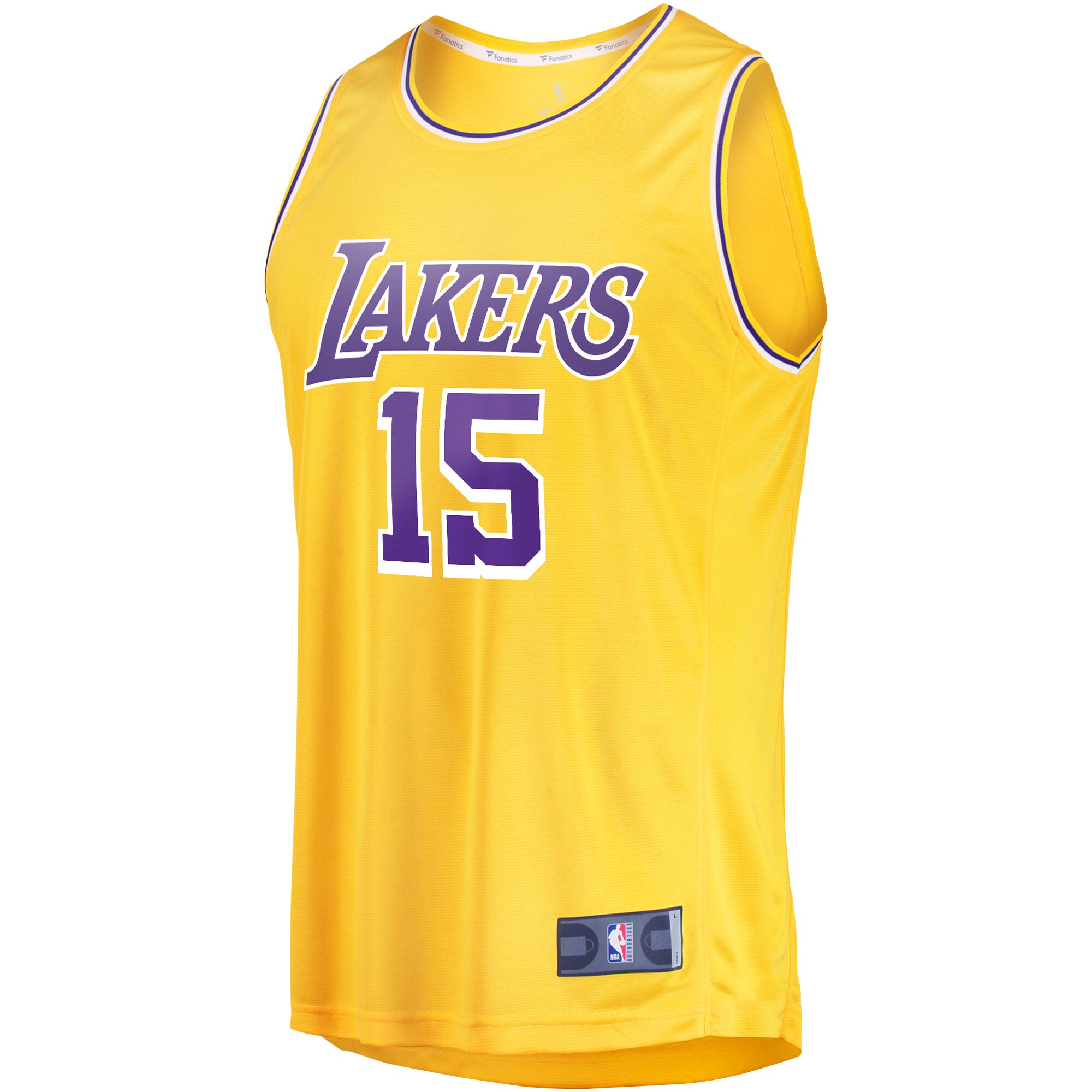 Alternative view of Austin Reaves Los Angeles Lakers Fanatics Youth Fast Break Player Basketball Jersey - Icon Edition - Gold