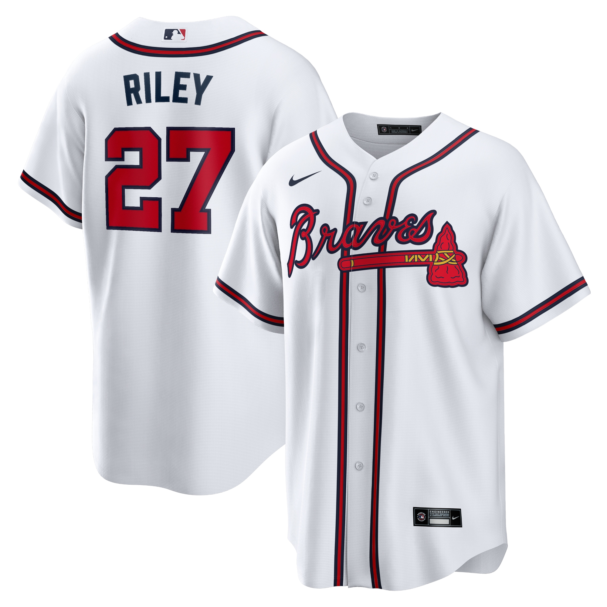 Austin Riley Atlanta Braves Home Replica Player Baseball Jersey – White