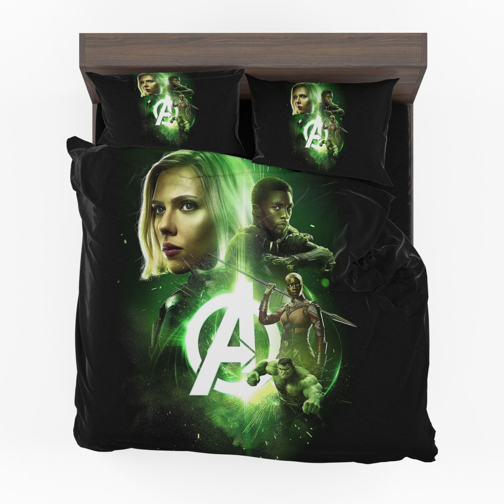 Avengers Infinity War Black Widow Black Panther Hulk Okoye Comforter Set - Custom Bedding Set