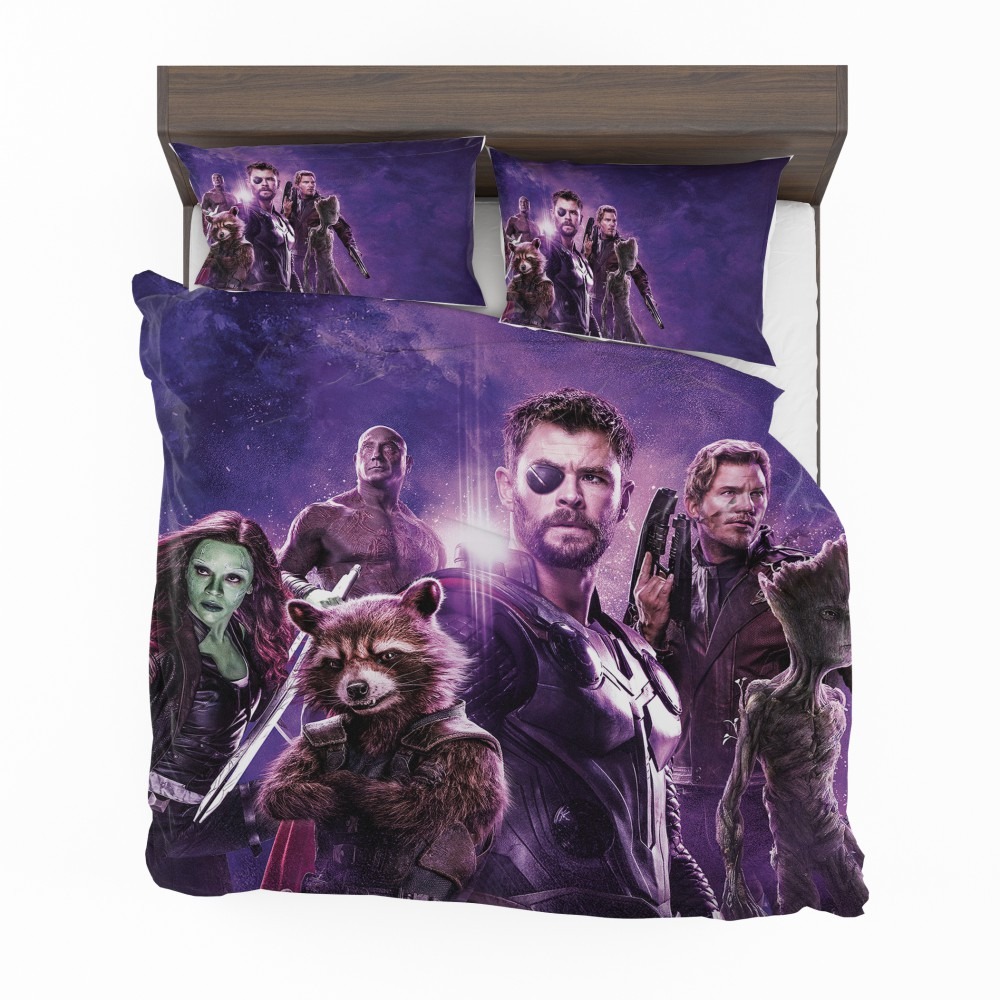 Alternative view of Avengers Infinity War Drax The Destroyer Star Lord Gamora Thor Groot Rocket Raccoon Bedding Set - Custom Bedding Set