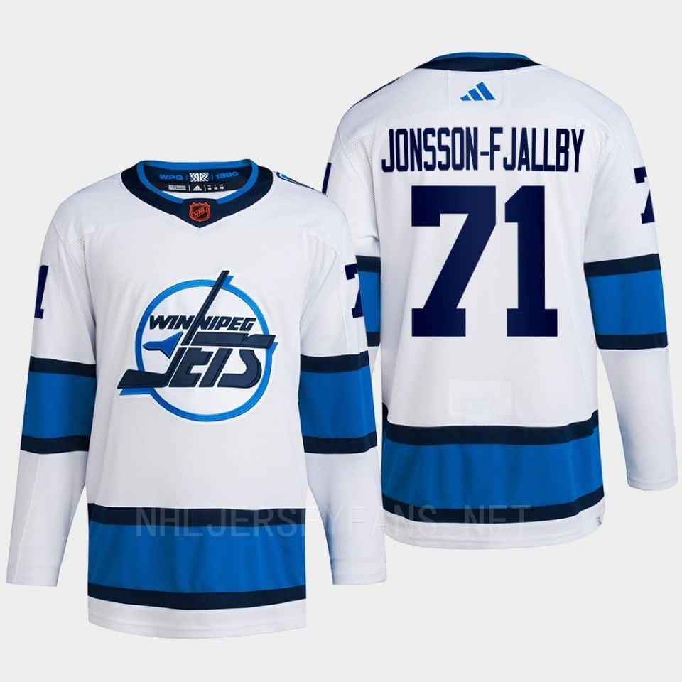 Axel Jonsson-Fjallby 71 Reverse Retro 2.0 2022 Winnipeg Jets White Jersey Primegreen - JS199 
