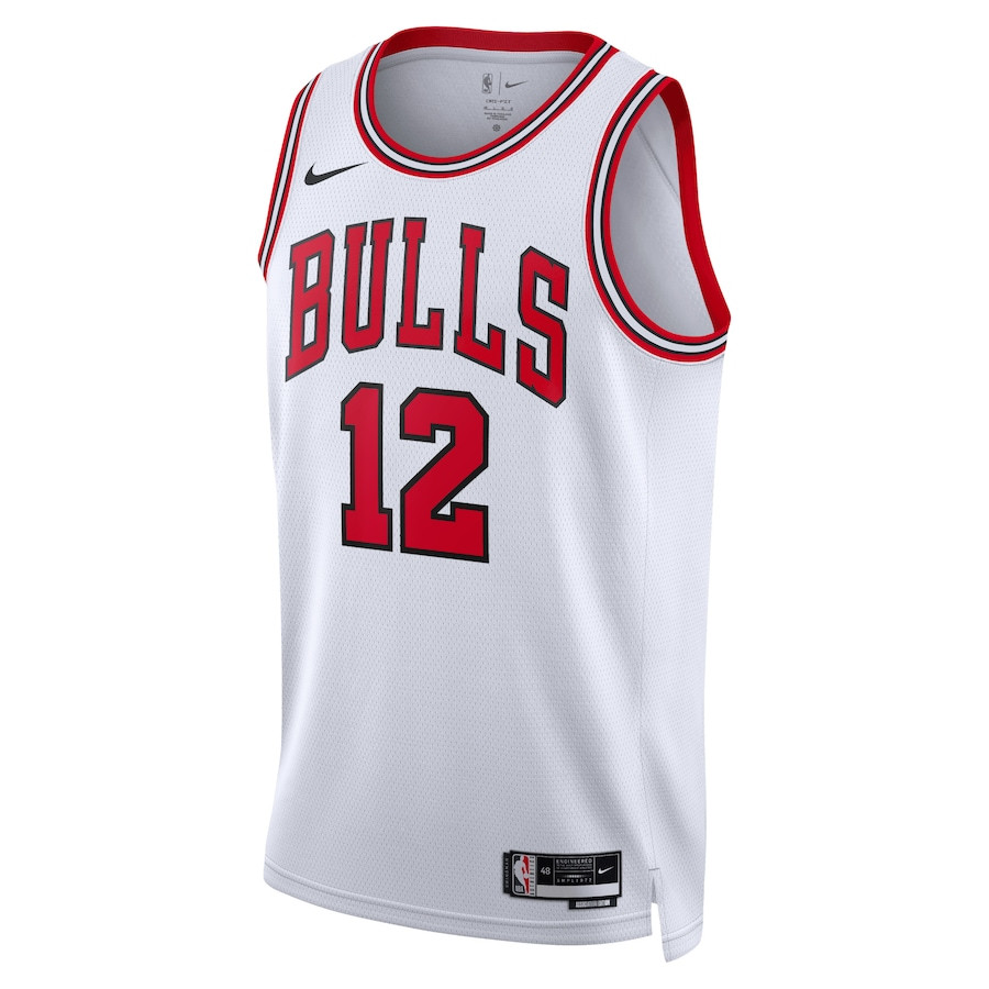 Alternative view of Ayo Dosunmu 12 Chicago Bulls Unisex Swingman Basketball Jersey - Association Edition - White - JS930 