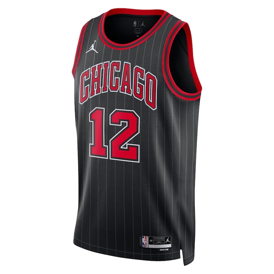 Alternative view of Ayo Dosunmu 12 Chicago Bulls Unisex Swingman Jersey - Statement Edition - Black - JS365 