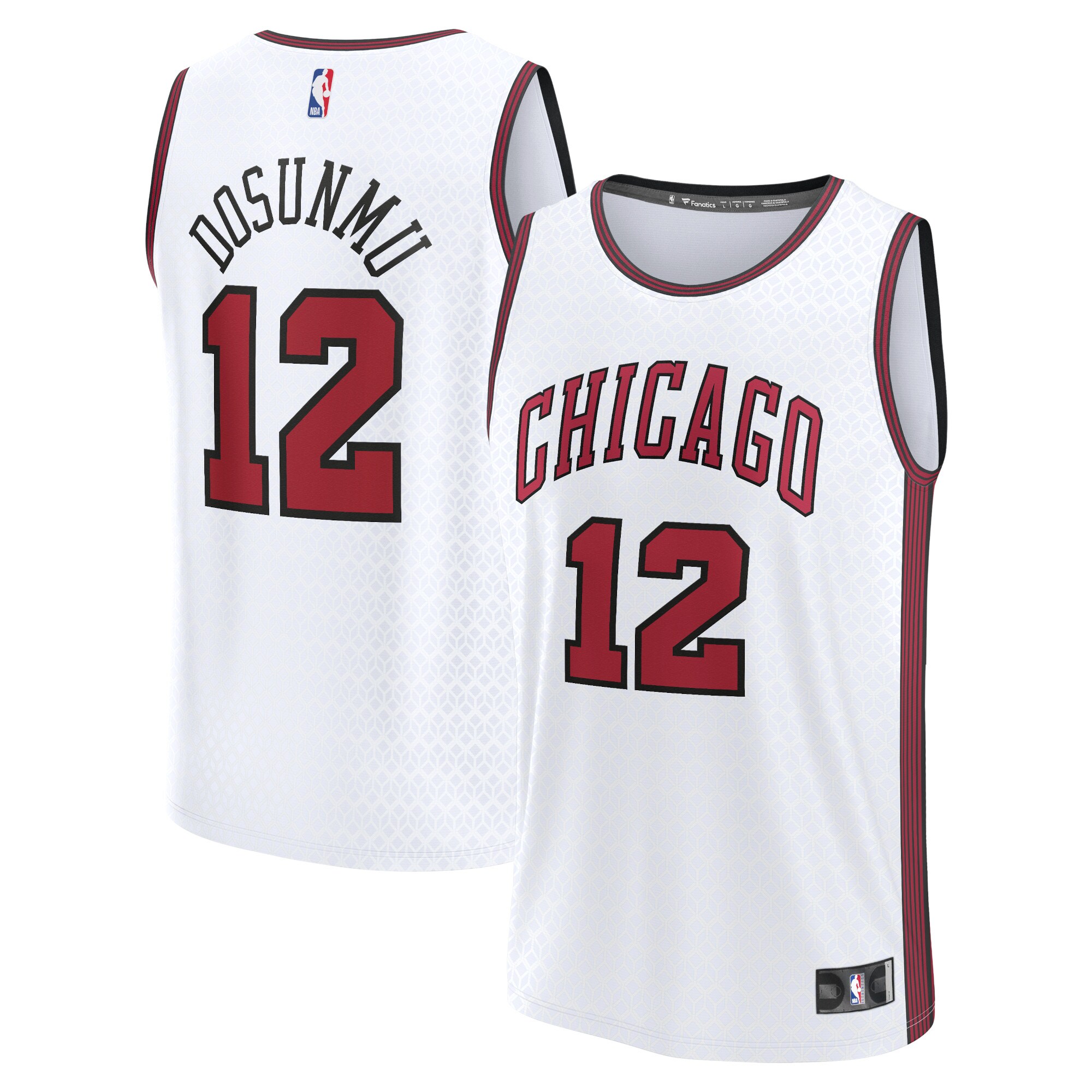 Alternative view of Ayo Dosunmu Chicago Bulls Fanatics Branded 2022/23 Fastbreak Jersey - City Edition - White