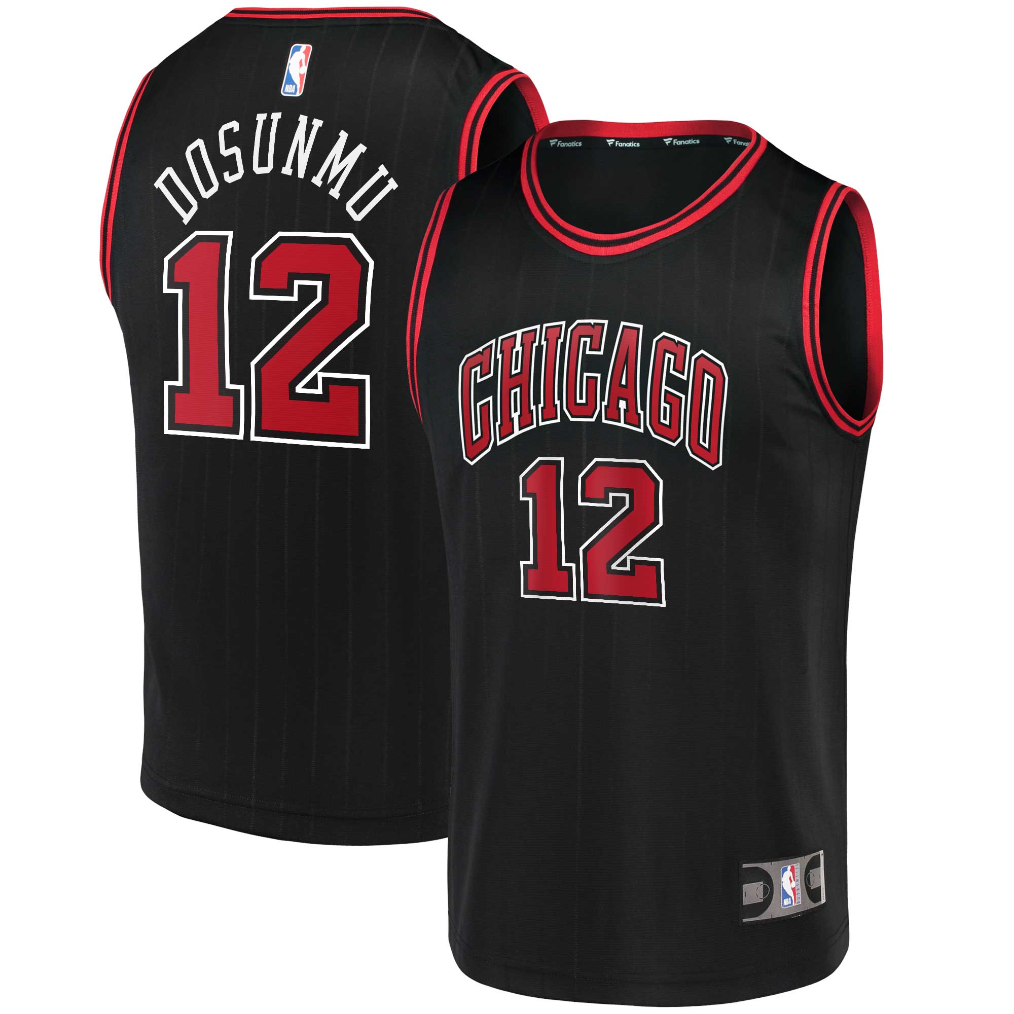 Ayo Dosunmu Chicago Bulls Fanatics Branded Fast Break Replica Player Jersey - Statement Edition - Black