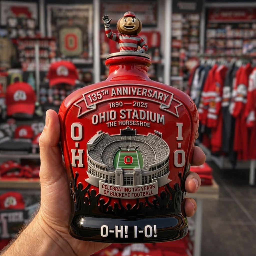 Ohio State Stadium 135Th Anniversary Collectible Whiskey Bottle Buckeyes Fan Gift 2025 - Image 2
