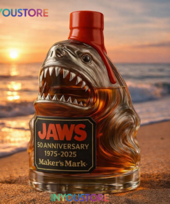 Alternative view of Jaws 50th Anniversary 1975-2025 Whiskey Bottle
