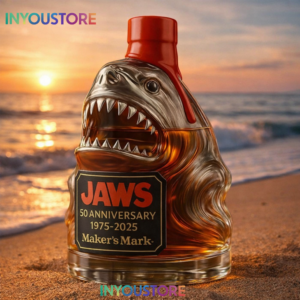Alternative view of Jaws 50th Anniversary 1975-2025 Whiskey Bottle