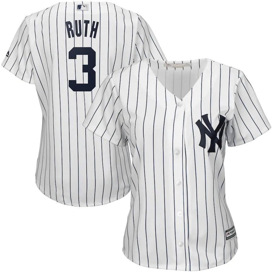 Babe Ruth New York Yankees Majestic Women's Cool Base Player Baseball Jersey - White