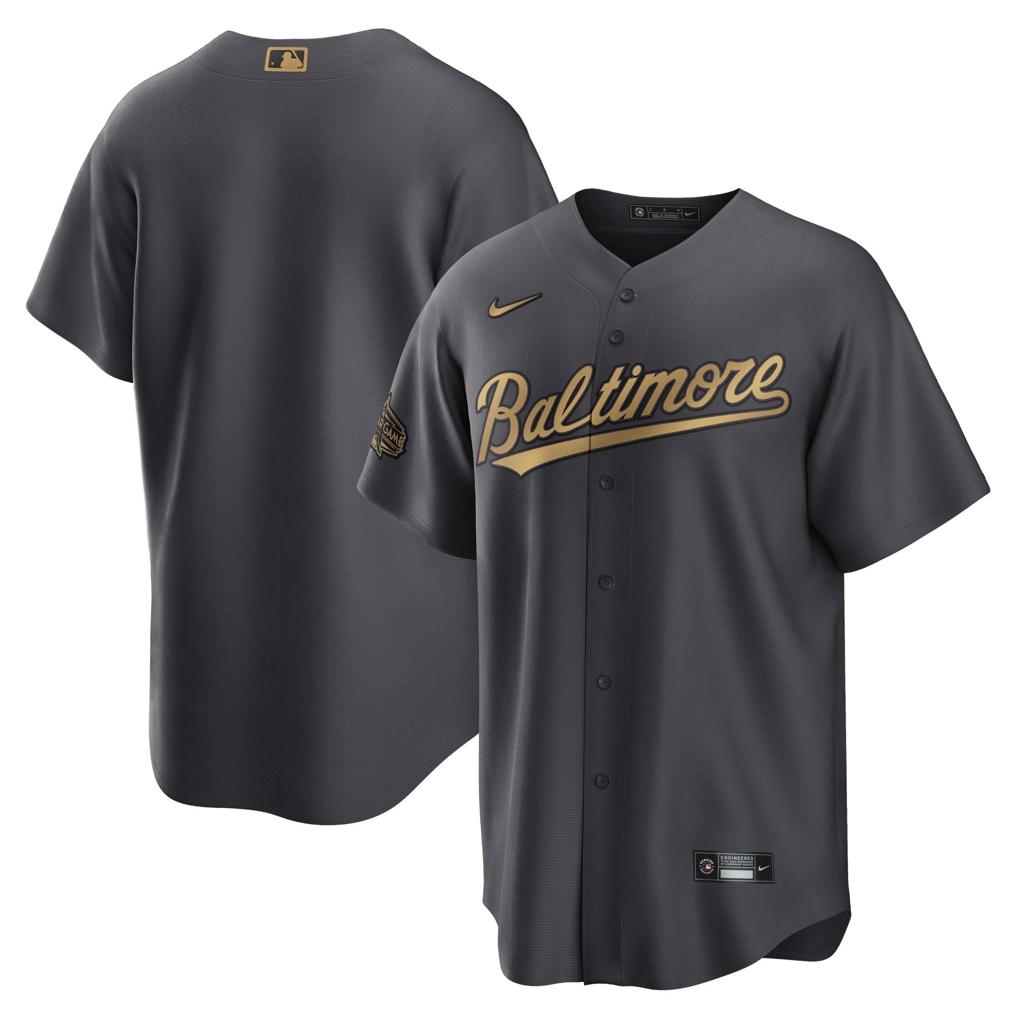 Baltimore Orioles 2022 Mlb All-star Game Replica Blank Baseball Jersey - Charcoal