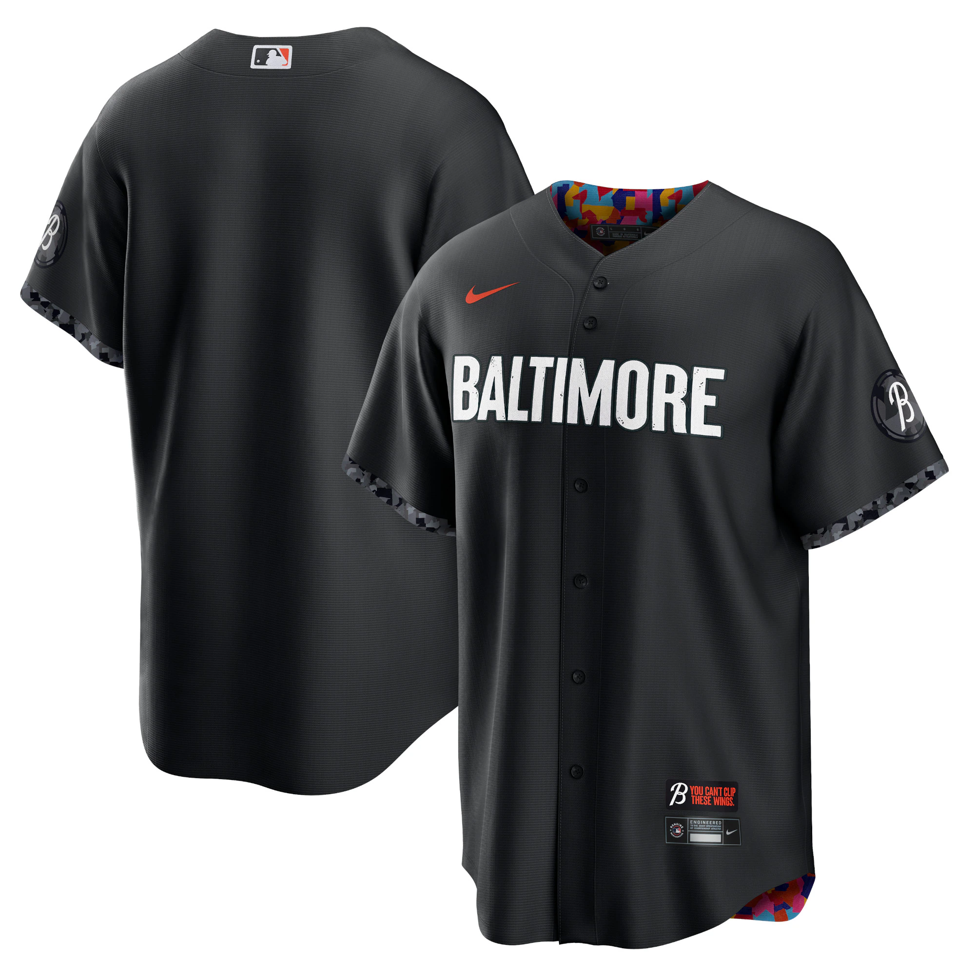Alternative view of Baltimore Orioles 2023 City Connect Replica Baseball Jersey - Black