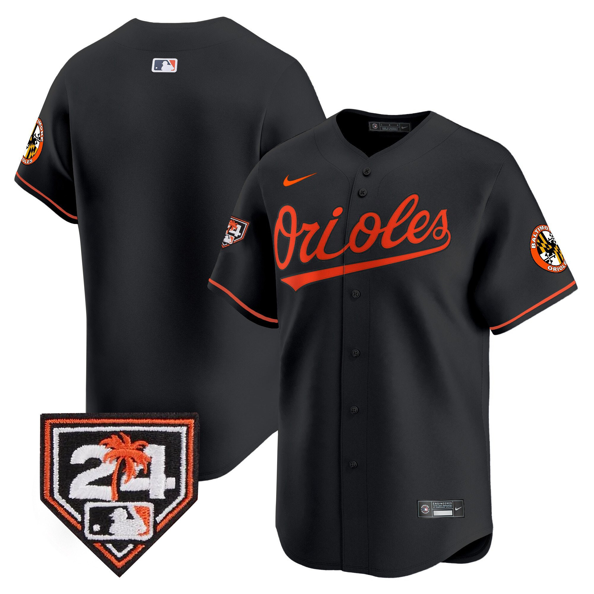 Baltimore Orioles 2024 Spring Training Patch Men Jersey - Black
